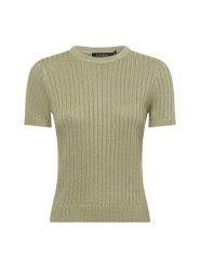 Lauren Ralph Lauren sweter z krótkim rękawem Kobiety len zielony|srebrny, S. Szare swetry nierozpinane damskie Lauren Ralph Lauren, s, bez wzorów, z dzianiny, bez kołnierzyka, bez ramiączek. Za 649.95 zł.