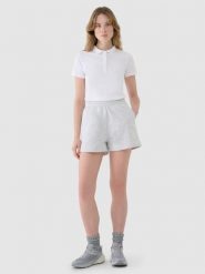 4F Spodenki dresowe damskie - szare S. Szare szorty damskie 4F, bez wzorów, z bawełny, sportowe. Za 59.99 zł.