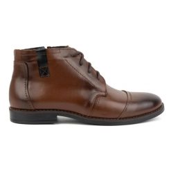 Olivier Buty męskie zimowe eleganckie trzewiki 282LU brązowe. Brązowe botki męskie na zimę, bez wzorów, ze skóry, eleganckie, bez obcasa, bez zapięcia. Za 453.66 zł.