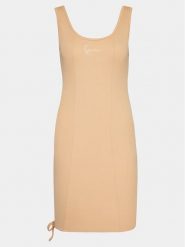 Karl Kani Sukienka letnia KW241-032-1 Beżowy Slim Fit. Brązowe sukienki damskie Karl Kani, na lato, s, bez wzorów, z bawełny, bez kołnierzyka, bez ramiączek. Za 79.99 zł.