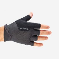 Rękawiczki Mitenki Ball Trap. Czarne rękawiczki damskie SOLOGNAC, bez wzorów, z elastanu. Za 49.99 zł.