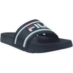 Męskie Klapki Morro Bay. Czarne klapki męskie Fila, bez wzorów, z materiału, z otwartym noskiem, bez zapięcia. Za 135.99 zł.