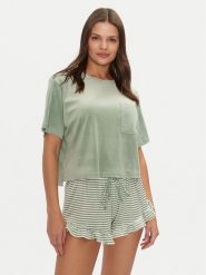Hunkemöller Koszulka piżamowa 206518 Zielony Relaxed Fit. Zielone koszule nocne damskie Hunkemöller, bez wzorów, z syntetyku, bez ramiączek. Za 69.99 zł.