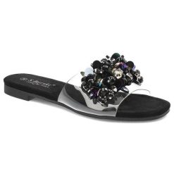 Czarne Klapki S.Barski Eleganckie Płaskie Buty. Czarne klapki damskie S.BARSKI, na lato, z aplikacjami, eleganckie, bez obcasa, na płaskiej podeszwie, bez zapięcia. Za 105.00 zł.