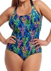 Strój do pływania z miseczkami FUNKITA Midnight Meadow - Brace Me Back. Niebieskie stroje kąpielowe damskie Funkita, s, bez wzorów, z elastanu. Za 229.00 zł.