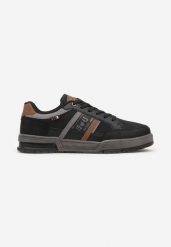 Czarne Buty Sportowe Sneakersy z Ozdobnym Napisem Tatarisia. Czarne buty sportowe męskie Born2be, bez wzorów, z jeansu, bez zapięcia. Za 129.99 zł.