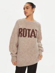 ROTATE Sweter 114443 Brązowy Regular Fit. Brązowe swetry nierozpinane damskie ROTATE, bez wzorów, z wełny, bez kołnierzyka, bez ramiączek. Za 969.99 zł.