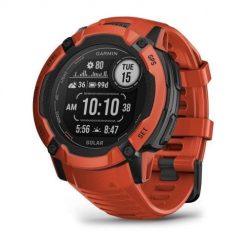 Zegarek Garmin Instinct 2X Solar, 50mm MIP Red. Czerwone zegarki sportowe Garmin, bez wzorów. Za 1,277.99 zł.