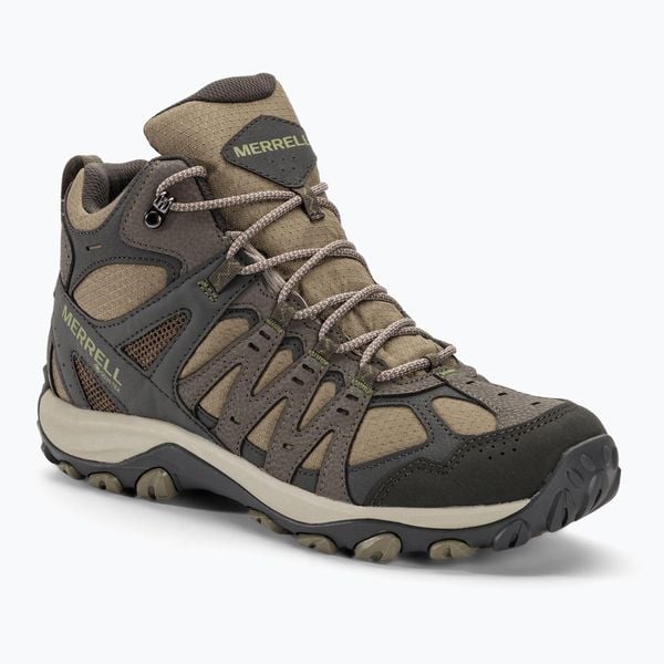 Buty turystyczne męskie Merrell Accentor 3 Sport Mid GTX. Brązowe buty zimowe męskie Merrell, bez wzorów, bez obcasa, bez zapięcia. Za 384.80 zł.