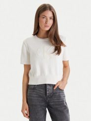 Calvin Klein Jeans Sweter Chunky LV044E306G Beżowy Regular Fit. Brązowe swetry nierozpinane damskie Calvin Klein Jeans, l, bez wzorów, z bawełny, bez kołnierzyka, bez ramiączek. Za 329.99 zł.