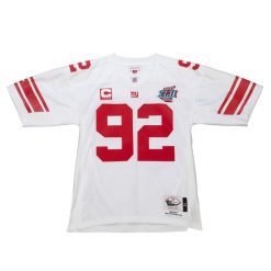 Koszulka Nfl New York Giants Mike Strahan. Białe bluzki damskie Mitchell & Ness, bez wzorów, sportowe, bez kołnierzyka, bez ramiączek. Za 1,289.50 zł.