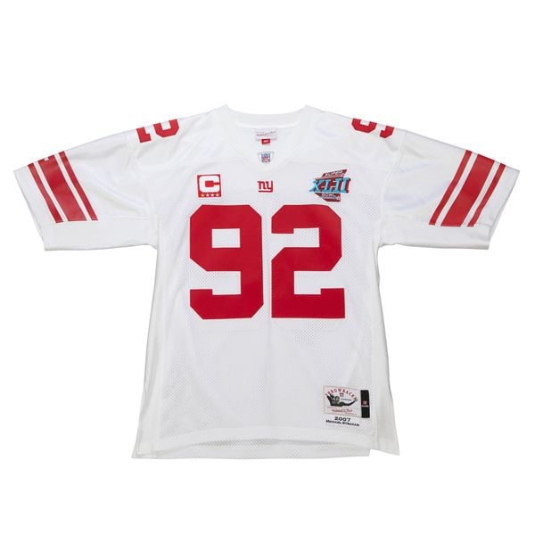 Koszulka Nfl New York Giants Mike Strahan. Białe bluzki damskie Mitchell & Ness, bez wzorów, sportowe, bez kołnierzyka, bez ramiączek. Za 1,289.50 zł.