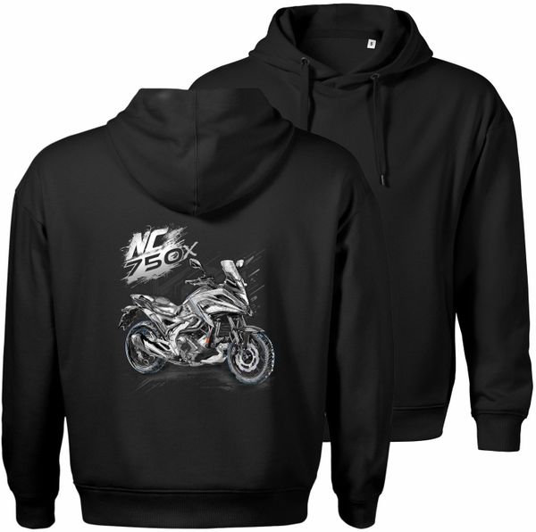 Bluza z kapturem motocyklowa z motocyklem na motor Honda NC 750 X męska czarna L. Czarne bluzy męskie Topslang, l, bez wzorów, z kapturem. Za 189.90 zł.