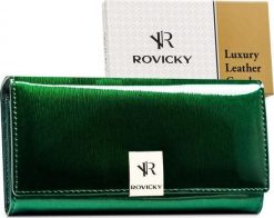 Rovicky Pojemny portfel damski z lakierowanej skóry naturalnej Rovicky NoSize. Portfele damskie ROVICKY, ze skóry. Za 175.39 zł.