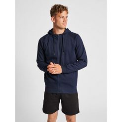 Bluza z kapturem i zamkiem błyskawicznym Hummel Red Classic. Niebieskie bluzy męskie Hummel, xl, bez wzorów, z bawełny, z kapturem, na fitness i siłownię. W wyprzedaży za 169.50 zł.
