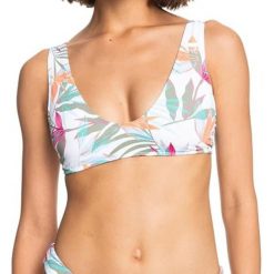 Góra od bikini Roxy Beach Classic. Białe bikini Roxy, l, bez wzorów, z elastanu. W wyprzedaży za 88.00 zł.