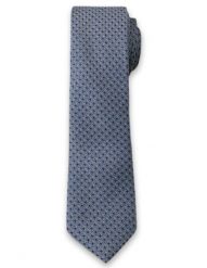 Elegancki Krawat Męski w Drobny Wzór - 6 cm - Alties, Niebiesko-Granatowy. Niebieskie krawaty i muchy Alties, bez wzorów, z tkaniny, eleganckie. Za 49.00 zł.