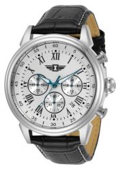Zegarek Invicta Zegarek Męski I by Invicta IBI90242-002 Quartz Chrono Silver Dial Black Leather. Czarne zegarki męskie Invicta, bez wzorów. Za 547.99 zł.