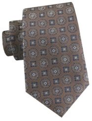 Męski Krawat - Brązowy w Grochy - Alties. Brązowe krawaty i muchy Alties, bez wzorów, z tkaniny, eleganckie. Za 55.00 zł.