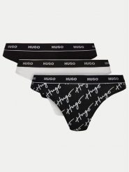 HUGO Komplet stringów 50495870 Czarny. Czarne majtki damskie Hugo, z bawełny. Za 129.99 zł.