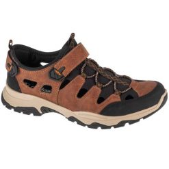 Buty, sandały Rieker Sandals B8375-90 brązowe. Brązowe sandały męskie na lato, bez wzorów, z gumy, bez zapięcia. Za 470.72 zł.