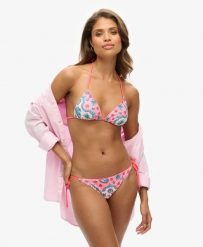 Superdry Figi kąpielowe Tie Side Cheeky Pink Bandana. Czerwone stroje kąpielowe damskie Superdry, bez wzorów, z elastanu. Za 141.70 zł.