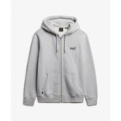 Bluza z kapturem Superdry Vintage Logo. Szare bluzy męskie Superdry, m, bez wzorów, klasyczne, bez ramiączek, z kapturem. Za 349.55 zł.