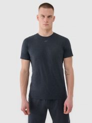 4F Koszulka treningowa szybkoschnąca męska - szara S. Szare t-shirty męskie 4F, m, bez wzorów, z dzianiny, bez kołnierzyka, bez ramiączek. Za 99.99 zł.