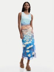 Desigual Sukienka letnia Celeste 26SWVK28 Niebieski Slim Fit. Niebieskie sukienki damskie Desigual, na lato, m, bez wzorów, z syntetyku, bez kołnierzyka, bez ramiączek. Za 539.99 zł.