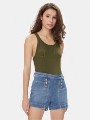 Liu Jo Top MA4327 J4695 Khaki Slim Fit. Brązowe topy damskie Liu Jo, l, bez wzorów, z wiskozy, bez kołnierzyka, bez ramiączek. Za 229.99 zł.