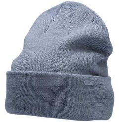 Czapka 4F. Niebieskie czapki damskie 4F, na zimę, bez wzorów, z materiału, sportowe. Za 41.99 zł.