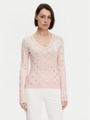 Guess Sweter W5GR07 Z3D60 Różowy Regular Fit. Czerwone swetry nierozpinane damskie Guess, xl, z aplikacjami, z wiskozy, bez kołnierzyka, bez ramiączek. Za 259.99 zł.