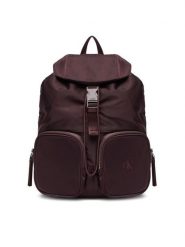 Calvin Klein Plecak Pocket Nylon Flap Backpack LV04F3133G Bordowy. Czerwone plecaki damskie Calvin Klein, bez wzorów, z materiału. Za 479.99 zł.