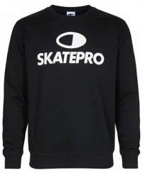 Odzież Bluza sportowa unisex SkatePro Crew Neck - S - Czarny. Czarna bluzy damskie SKATEPRO, s, bez wzorów, z bawełny, sportowe, bez ramiączek, bez kaptura. Za 119.99 zł.