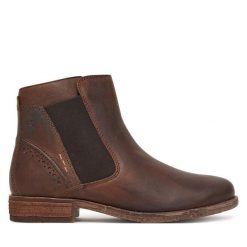Botki Josef Seibel. Brązowe botki damskie Josef Seibel, bez wzorów, bez obcasa, na płaskiej podeszwie, bez zapięcia. Za 419.99 zł.