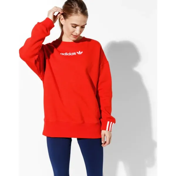Adidas Bluza Coeeze Sweat Coeeze , czerwony, rozmiar S. Czerwone bluzy damskie Adidas, l, bez wzorów, z bawełny, bez ramiączek, bez kaptura. W wyprzedaży za 179.99 zł.