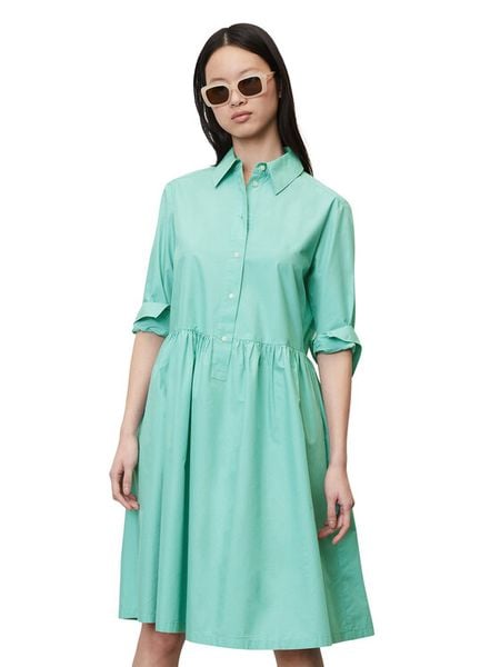 Marc O'Polo Sukienka koszulowa 303104121111 Niebieski Regular Fit. Niebieskie sukienki damskie Marc O'Polo, bez wzorów, z bawełny, bez kołnierzyka, bez ramiączek, koszulowe. Za 479.99 zł.