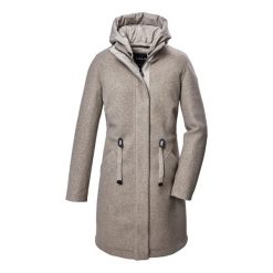 Parka dla kobiet Killtec GW 46. Brązowe parki damskie GIGA DX, bez wzorów, z materiału, z kapturem. Za 719.20 zł.