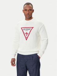 Guess Jeans Sweter M4BR32 Z3HM1 Écru Regular Fit. Swetry męskie Guess Jeans, m, z aplikacjami, z bawełny, bez kołnierzyka, bez ramiączek. Za 329.99 zł.