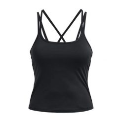Koszulka fitness damska Under Armour Meridian Fitted Tank. Czarne bluzki damskie Under Armour, xl, bez wzorów, sportowe, bez kołnierzyka, bez ramiączek. Za 129.99 zł.
