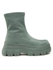 Jenny Fairy Botki LS5851-01 Zielony. Zielone botki damskie Jenny Fairy, bez wzorów, z materiału, bez obcasa, na płaskiej podeszwie, bez zapięcia. Za 149.99 zł.