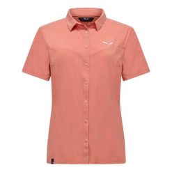 T-shirt damski Salewa PUEZ S/S. Czerwone t-shirty damskie Salewa, s, bez wzorów, z syntetyku, bez kołnierzyka, bez ramiączek. Za 420.65 zł.