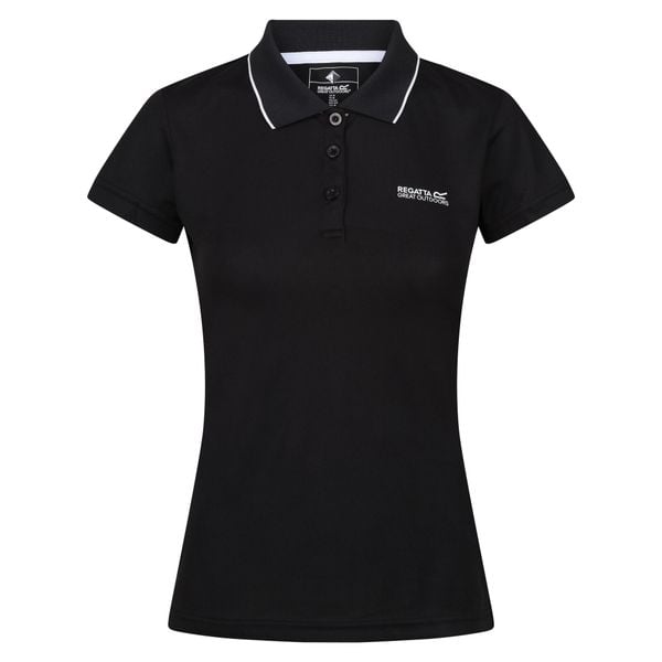 Koszulka Polo Damska Maverick V. Czarne bluzki damskie Regatta, bez wzorów, bez kołnierzyka, bez ramiączek. Za 73.99 zł.