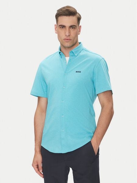 BOSS Koszula B_MOTION_S 50533149 Błękitny Regular Fit. Niebieskie koszule męskie Boss, m, bez wzorów, z bawełny, bez kołnierzyka, bez ramiączek. Za 259.99 zł.