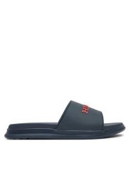 Tommy Hilfiger Klapki FM0FM05430 Granatowy. Niebieskie klapki męskie Tommy Hilfiger, bez wzorów, ze skóry, bez zapięcia. Za 159.99 zł.