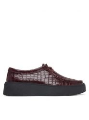 Clarks Półbuty Torview W 26328105 Bordowy. Czerwone półbuty damskie Clarks, bez wzorów, ze skóry, bez obcasa, na płaskiej podeszwie, bez zapięcia. Za 569.99 zł.