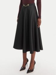 Elisabetta Franchi Spódnica midi GO-156-61E2-V320 Czarny Regular Fit. Czarne spódnice damskie Elisabetta Franchi, bez wzorów, z syntetyku, midi. Za 1,359.00 zł.