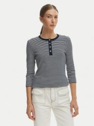 Tommy Hilfiger Bluzka WW0WW49629 Niebieski Slim Fit. Niebieskie bluzki damskie Tommy Hilfiger, xl, bez wzorów, z bawełny, bez kołnierzyka, bez ramiączek. Za 312.99 zł.