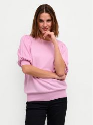 Kaffe Sweter Lone 10508368 Różowy Regular Fit. Czerwone swetry nierozpinane damskie Kaffe, m, bez wzorów, z wiskozy, bez kołnierzyka, bez ramiączek. W wyprzedaży za 89.99 zł.