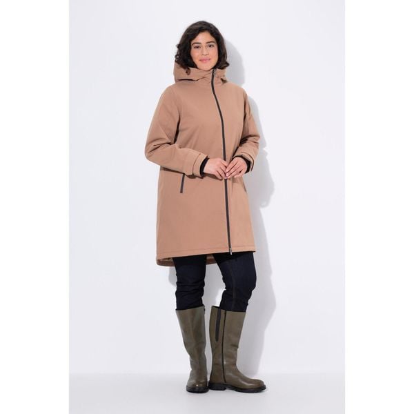 Damskie Kurtka funkcyjna HYPRAR wodoodporna dwukierunkowy zamek błyskawiczny. Brązowe kurtki sportowe damskie Ulla Popken, plus size, bez wzorów, z materiału, bez ramiączek, bez kaptura, trekkingowe. W wyprzedaży za 639.99 zł.